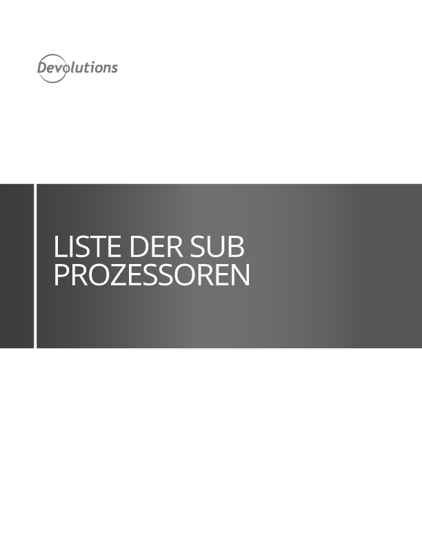 Liste der Sub Prozessoren