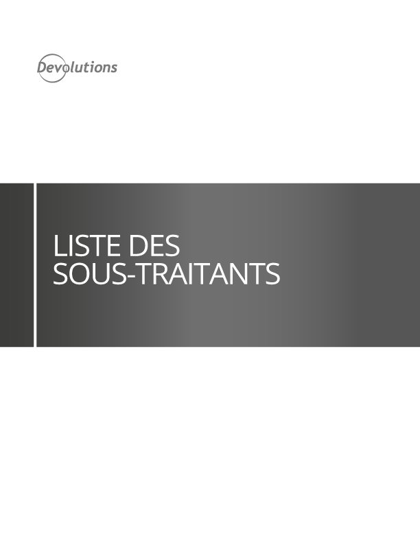 Liste des sous-traitants